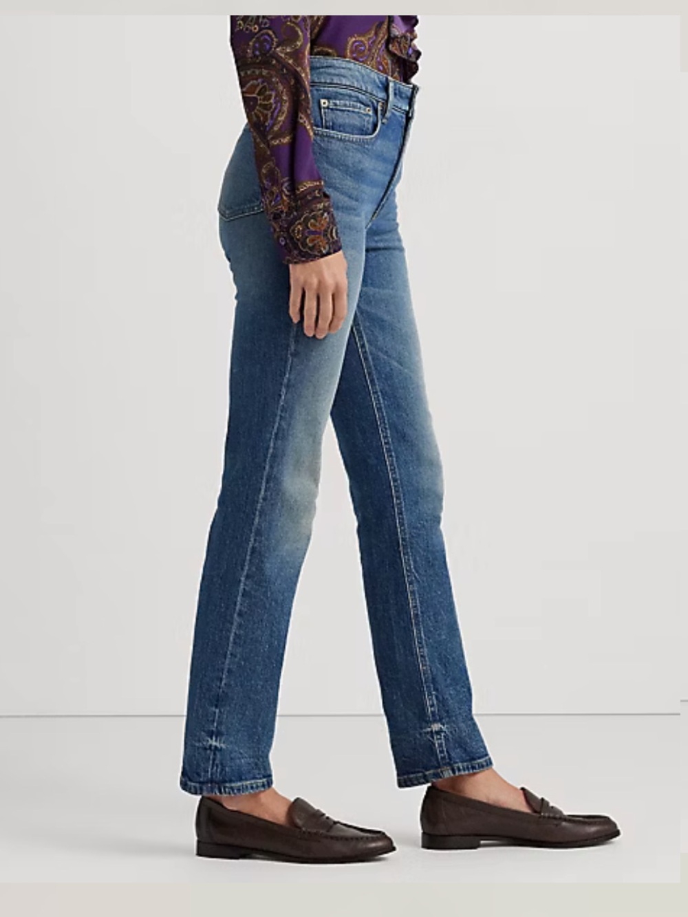 Lauren Ralph Lauren Medium Blue Straight Jeans - Picture 5 of 5